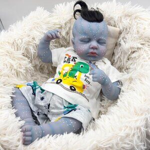 🆕19inch Soft Cloth Body Newborn Baby Poseable Limbs Loulou Girl with Clothes